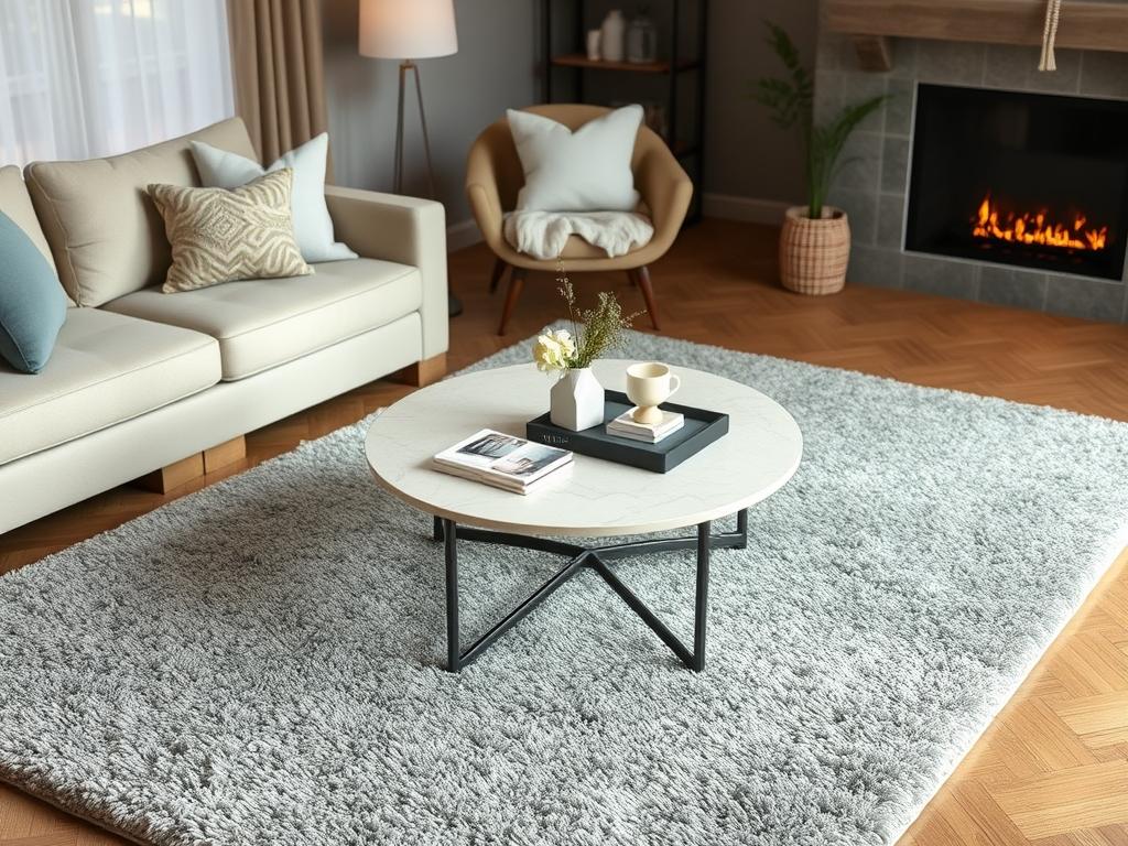 Dywan pod stół kawowy w salonie: jak dobrać kształt, rozmiar i fakturę dla wygody i stylu