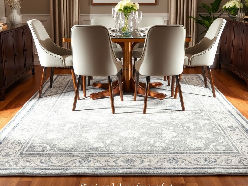 Dywan pod stół – jak dobrać rozmiar i kształt, by odsuwanie krzeseł było wygodne i estetyczne
