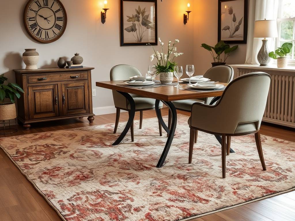 Dywan do jadalni: jak wybrać rozmiar, materiał i wzór dla wygody i stylu